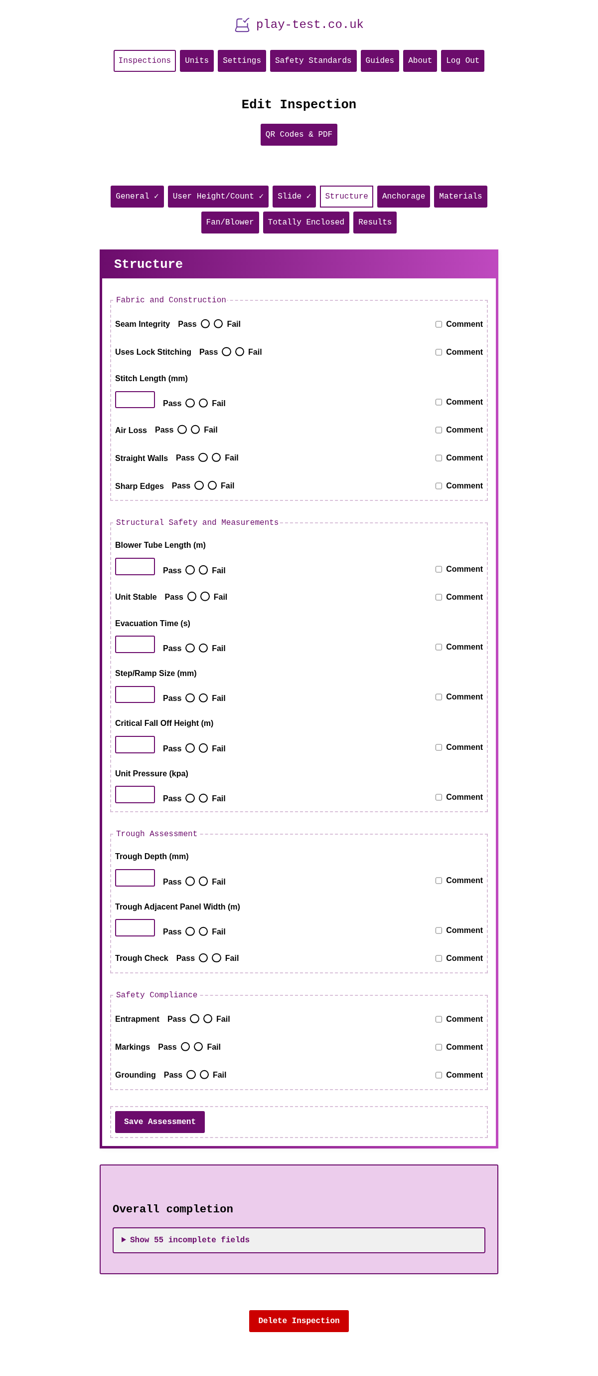 Structure Assessment Form