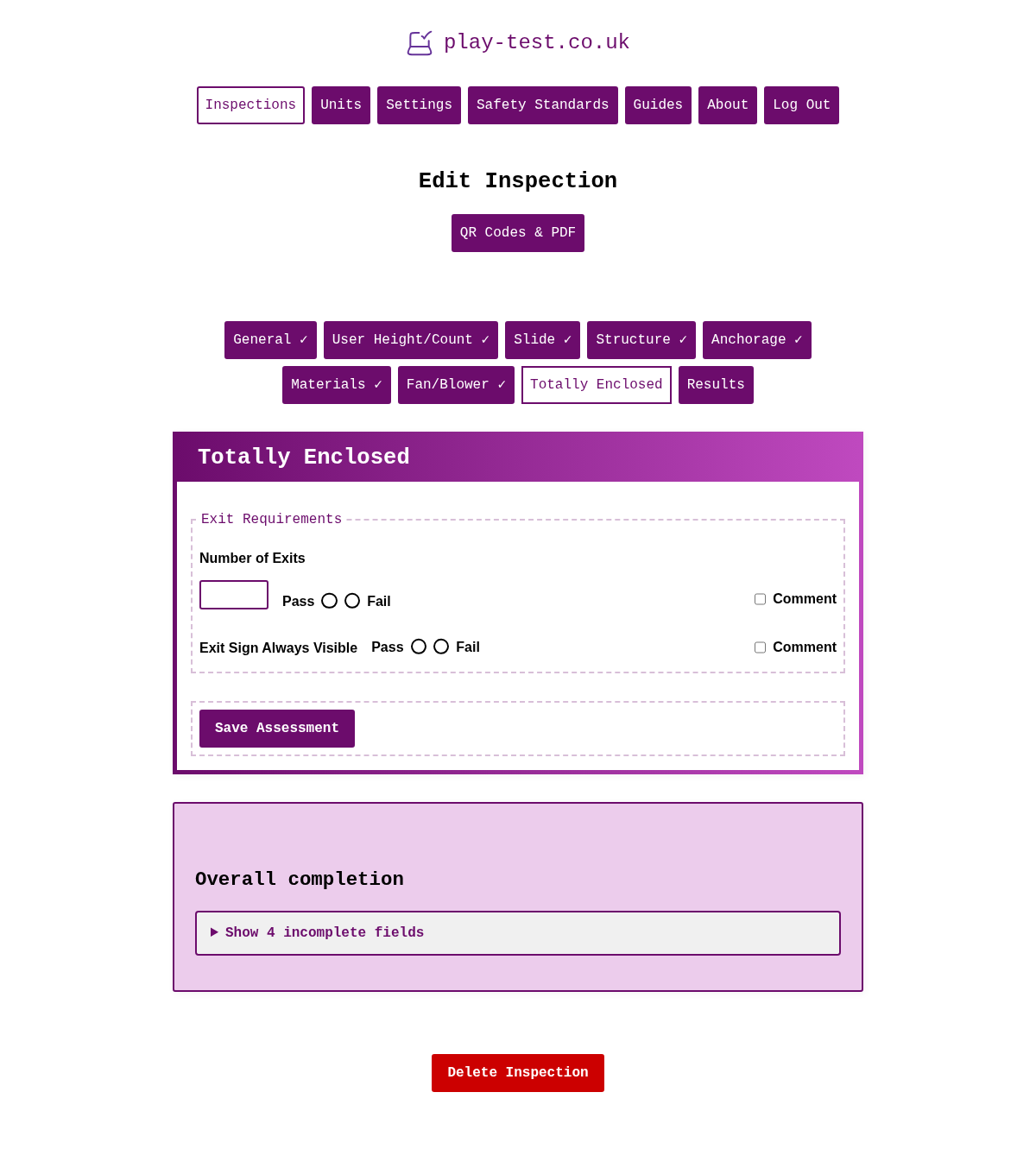 Enclosed Assessment Form
