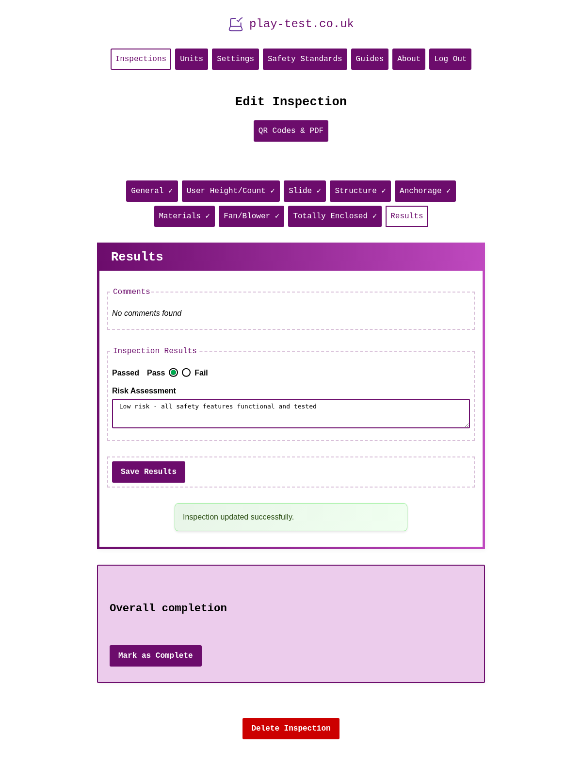 Results Assessment - Saved